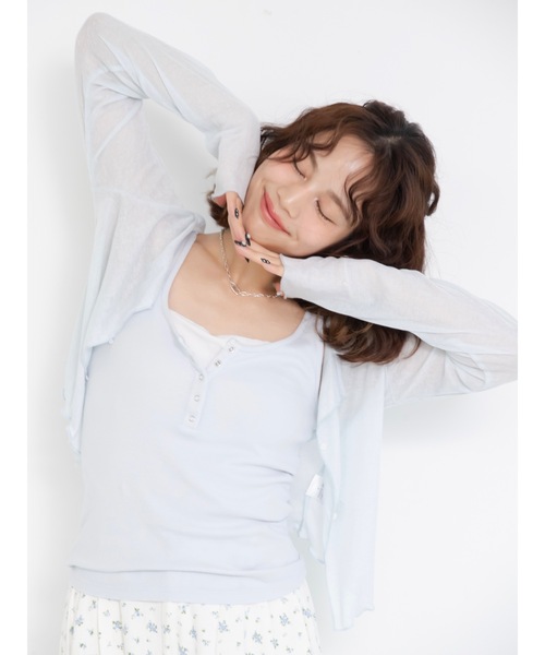 JUMELLE（ジュメロ）の「シアーカラーカーデイガン（カーディガン/ボレロ・レディース・ホワイト/ピンク/ブルー・FREE）」の14枚目の写真