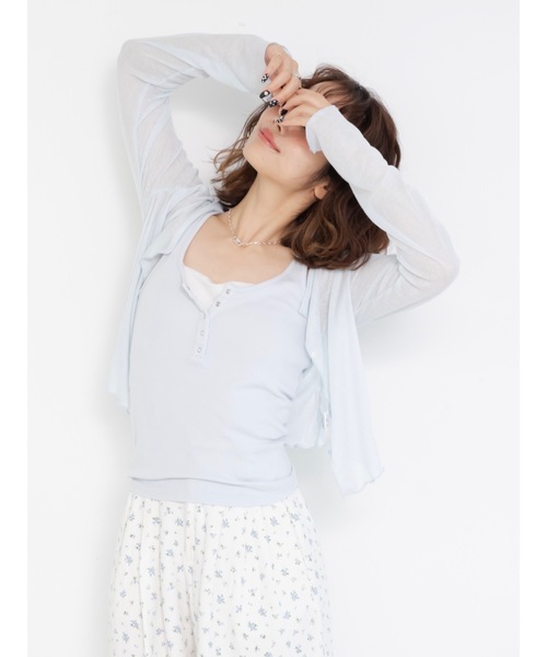 JUMELLE（ジュメロ）の「シアーカラーカーデイガン（カーディガン/ボレロ・レディース・ホワイト/ピンク/ブルー・FREE）」の16枚目の写真