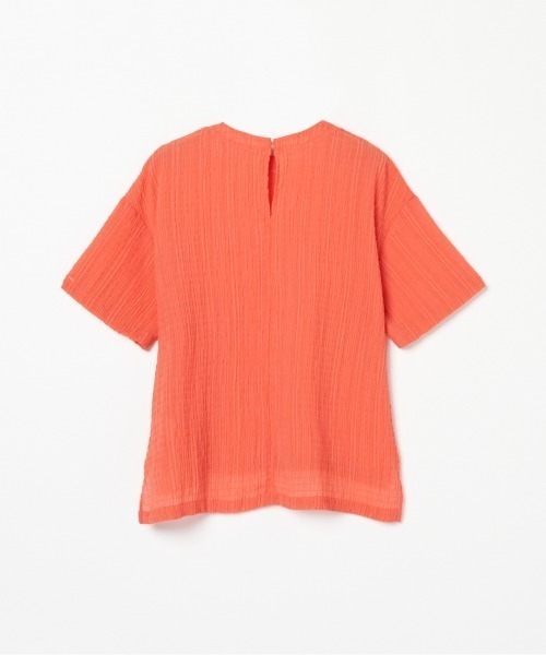 HELIOPOLE(エリオポール)の「SHEERSUCKER TEE BLOUSE(Tシャツ/カットソー・レディース・オレンジ/イエロー/ネイビー・38)」の5枚目の写真