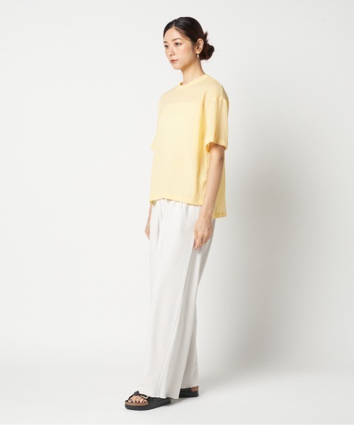 HELIOPOLE(エリオポール)の「SHEERSUCKER TEE BLOUSE(Tシャツ/カットソー・レディース・オレンジ/イエロー/ネイビー・38)」の13枚目の写真