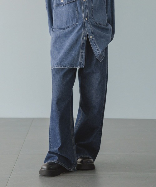 LOWRYS FARM（ローリーズファーム）の「【LFM(U)】デニムバギーパンツ　 571357（デニムパンツ・メンズ・ブラック/ブルー・MEDIUM/LARGE）」の5枚目の写真