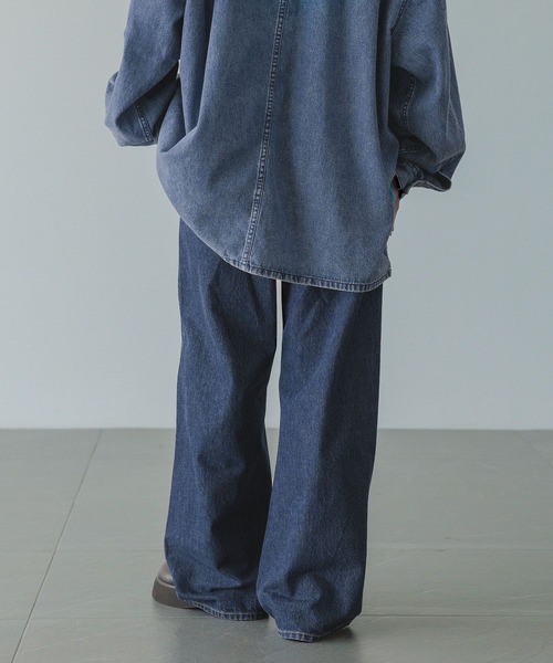 LOWRYS FARM（ローリーズファーム）の「【LFM(U)】デニムバギーパンツ　 571357（デニムパンツ・メンズ・ブラック/ブルー・MEDIUM/LARGE）」の7枚目の写真
