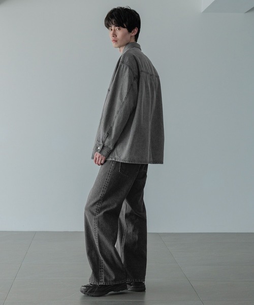 LOWRYS FARM（ローリーズファーム）の「【LFM(U)】デニムバギーパンツ　 571357（デニムパンツ・メンズ・ブラック/ブルー・MEDIUM/LARGE）」の9枚目の写真