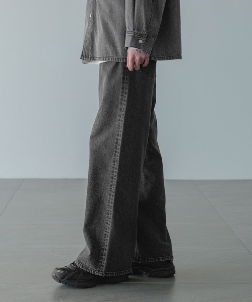 LOWRYS FARM（ローリーズファーム）の「【LFM(U)】デニムバギーパンツ　 571357（デニムパンツ・メンズ・ブラック/ブルー・MEDIUM/LARGE）」の11枚目の写真