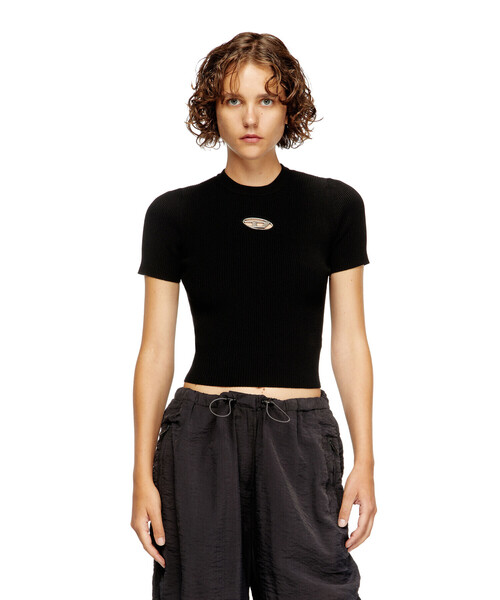 DIESEL(ディーゼル)の「ウィメンズ 半袖ニット M-VALARI-SS(ニット/セーター・レディース・ブラック・SMALL/MEDIUM/LARGE/X-SMALL/X-LARGE)」の5枚目の写真