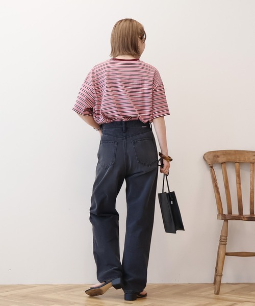 AMERICAN HOLIC（アメリカンホリック）の「レトロボーダープルオーバー（Tシャツ/カットソー・レディース・ブラック/アイボリー/グレー/ピンク/パープル・M/L）」の11枚目の写真