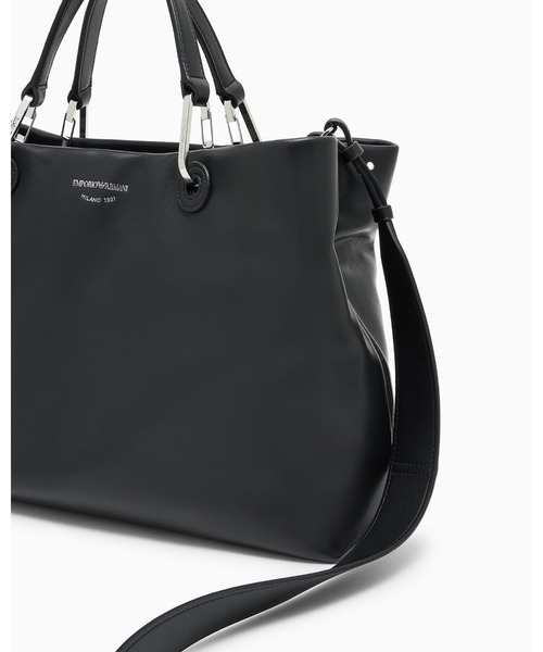EMPORIO ARMANI(エンポリオアルマーニ)の「【エンポリオ アルマーニ】MyEA ショッパー ナッパレザー ミディアム(トートバッグ・レディース・ネイビー/ブラック/オフホワイト・FREE)」の7枚目の写真