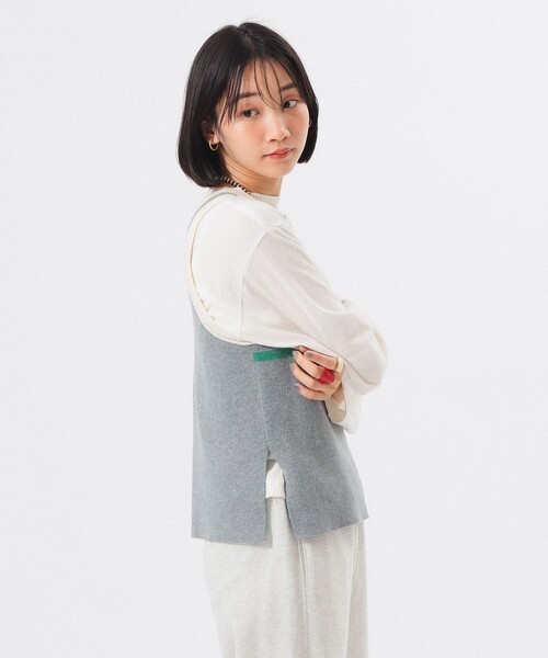 BEAMS BOY（ビームスボーイ）の「【1/15再値下げ】12ゲージ ジャカード ライン タンク（ニット/セーター・レディース・グレー/ブラウン・ONE SIZE）」の9枚目の写真