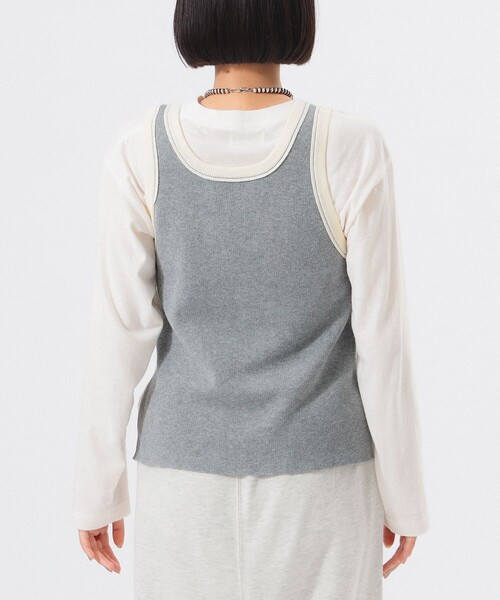 BEAMS BOY（ビームスボーイ）の「【1/15再値下げ】12ゲージ ジャカード ライン タンク（ニット/セーター・レディース・グレー/ブラウン・ONE SIZE）」の13枚目の写真