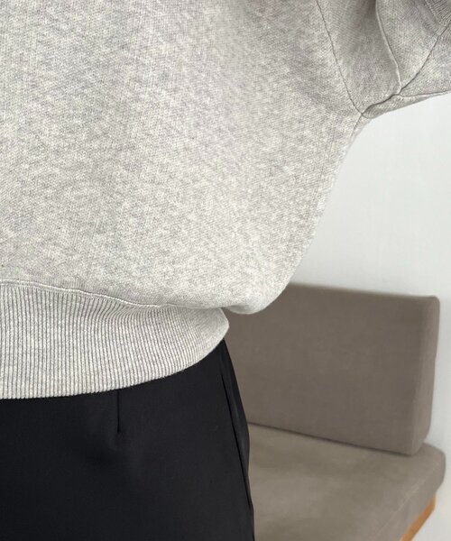 CAPRICIEUX LE'MAGE(カプリシューレマージュ)の「スウェットライク半袖ニット(ニット/セーター・レディース・ライトグレー/レッド/ブラック・FREE)」の13枚目の写真