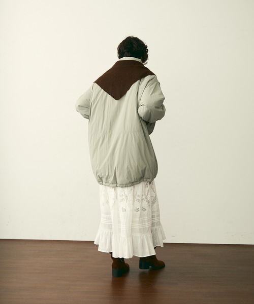 Trish（トリッシュ）の「蓄熱中綿ボリュームコート（ダウンジャケット/コート・レディース・ブラック/カーキ/アイボリー・MEDIUM）」の20枚目の写真