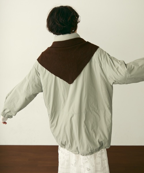 Trish（トリッシュ）の「蓄熱中綿ボリュームコート（ダウンジャケット/コート・レディース・ブラック/カーキ/アイボリー・MEDIUM）」の13枚目の写真