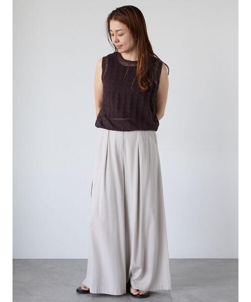 Lugnoncure（ルノンキュール）の「レース編みノースリーブニット（ニット/セーター・レディース・オフホワイト/ブラウン/ブラック・F）」の4枚目の写真