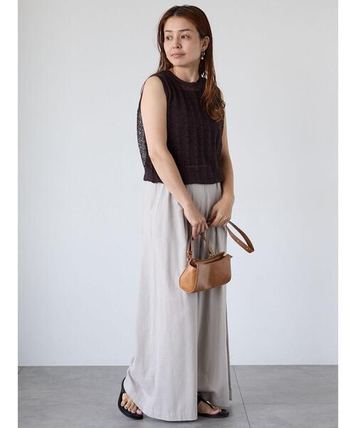 Lugnoncure（ルノンキュール）の「レース編みノースリーブニット（ニット/セーター・レディース・オフホワイト/ブラウン/ブラック・F）」の5枚目の写真