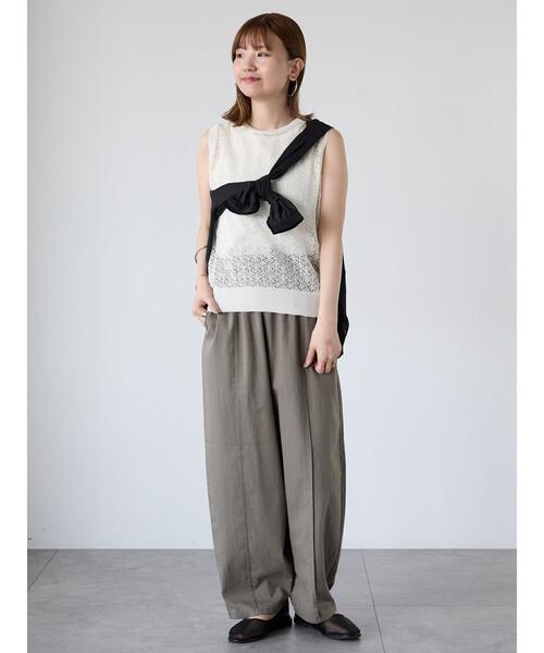 Lugnoncure（ルノンキュール）の「レース編みノースリーブニット（ニット/セーター・レディース・オフホワイト/ブラウン/ブラック・F）」の8枚目の写真