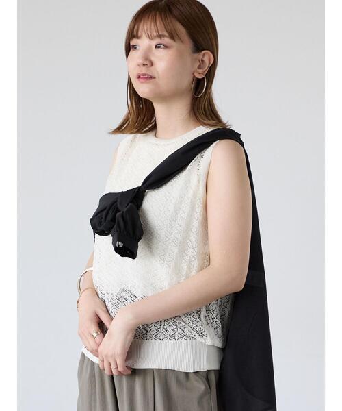 Lugnoncure（ルノンキュール）の「レース編みノースリーブニット（ニット/セーター・レディース・オフホワイト/ブラウン/ブラック・F）」の9枚目の写真