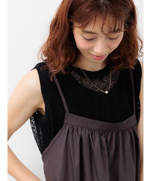 Lugnoncure（ルノンキュール）の「レース編みノースリーブニット（ニット/セーター・レディース・オフホワイト/ブラウン/ブラック・F）」の12枚目の写真