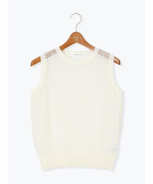 Lugnoncure（ルノンキュール）の「レース編みノースリーブニット（ニット/セーター・レディース・オフホワイト/ブラウン/ブラック・F）」の13枚目の写真