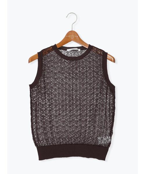 Lugnoncure（ルノンキュール）の「レース編みノースリーブニット（ニット/セーター・レディース・オフホワイト/ブラウン/ブラック・F）」の14枚目の写真