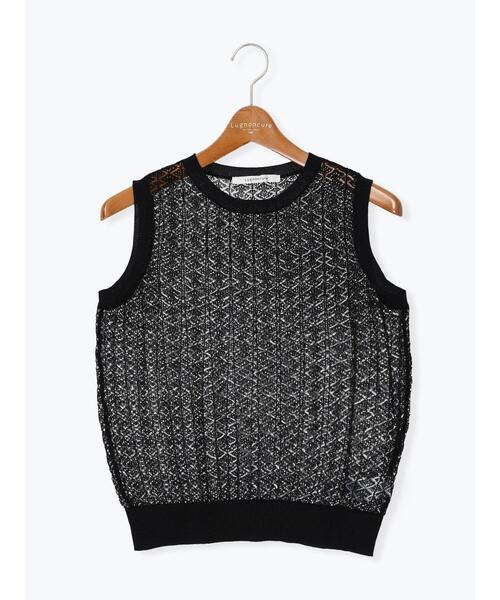 Lugnoncure（ルノンキュール）の「レース編みノースリーブニット（ニット/セーター・レディース・オフホワイト/ブラウン/ブラック・F）」の15枚目の写真