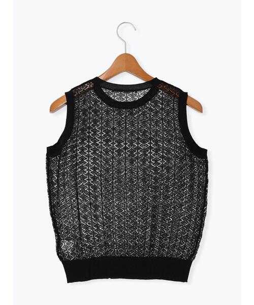 Lugnoncure（ルノンキュール）の「レース編みノースリーブニット（ニット/セーター・レディース・オフホワイト/ブラウン/ブラック・F）」の16枚目の写真