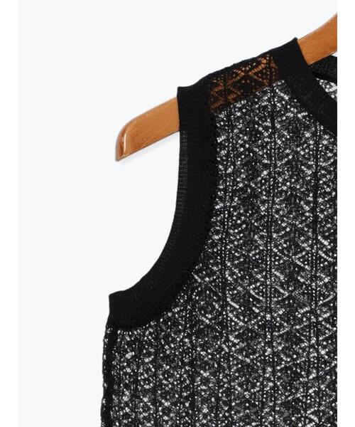 Lugnoncure（ルノンキュール）の「レース編みノースリーブニット（ニット/セーター・レディース・オフホワイト/ブラウン/ブラック・F）」の18枚目の写真