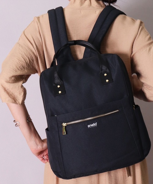 anello(アネロ)の「(LF)【anello】10ポケット/16L 多収納 リュック(バックパック/リュック・レディース・ネイビー/ライトグレー/ブラック・ONE SIZE)」の2枚目の写真