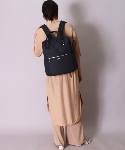 anello(アネロ)の「(LF)【anello】10ポケット/16L 多収納 リュック(バックパック/リュック・レディース・ネイビー/ライトグレー/ブラック・ONE SIZE)」の4枚目の写真