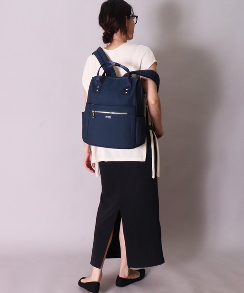 anello(アネロ)の「(LF)【anello】10ポケット/16L 多収納 リュック(バックパック/リュック・レディース・ネイビー/ライトグレー/ブラック・ONE SIZE)」の8枚目の写真