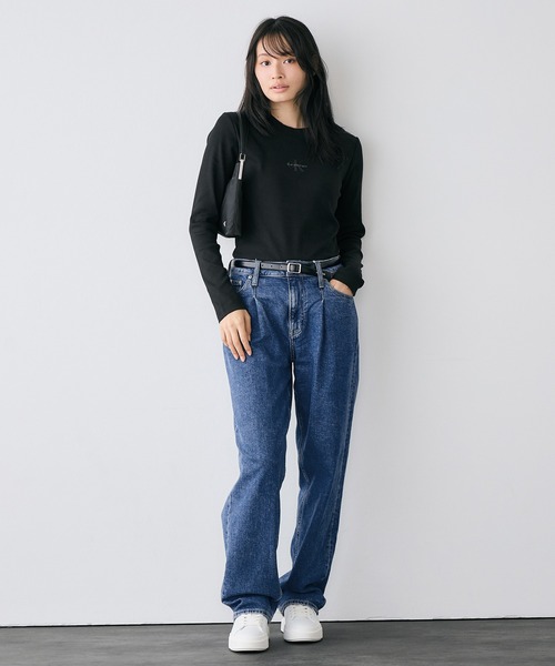 Calvin Klein(カルバン・クライン)の「ロングスリーブモノグラムベビーTシャツ(Tシャツ/カットソー・レディース・ブラック/ホワイト/バイオレット/モーブ系/ダークパープル/ライトアッシュグレー・M/S/XS/XXS)」の9枚目の写真