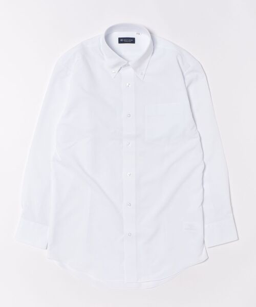 TOKYO SHIRTS(トウキョウシャツ)の「【吸水速乾】【COFREX】形態安定ノンアイロン ボタンダウン 長袖ビジネスワイシャツ(ビジネスシャツ・メンズ・ホワイト・首回り39cm-裄丈84cm/首回り41cm-裄丈82cm/首回り41cm-裄丈86cm/首回り42cm-裄丈82cm/首回り42cm-裄丈86cm/首回り43cm-裄丈82cm/首回り43cm-裄丈86cm/首回り37cm-裄丈80cm/首回り39cm-裄丈80cm)」の6枚目の写真