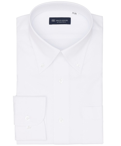 TOKYO SHIRTS(トウキョウシャツ)の「【吸水速乾】【COFREX】形態安定ノンアイロン ボタンダウン 長袖ビジネスワイシャツ(ビジネスシャツ・メンズ・ホワイト・首回り39cm-裄丈84cm/首回り41cm-裄丈82cm/首回り41cm-裄丈86cm/首回り42cm-裄丈82cm/首回り42cm-裄丈86cm/首回り43cm-裄丈82cm/首回り43cm-裄丈86cm/首回り37cm-裄丈80cm/首回り39cm-裄丈80cm)」の1枚目の写真