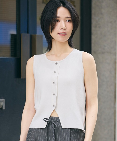 セール】ボタンニットベスト（ベスト）｜coca（coca）（コカ）の
