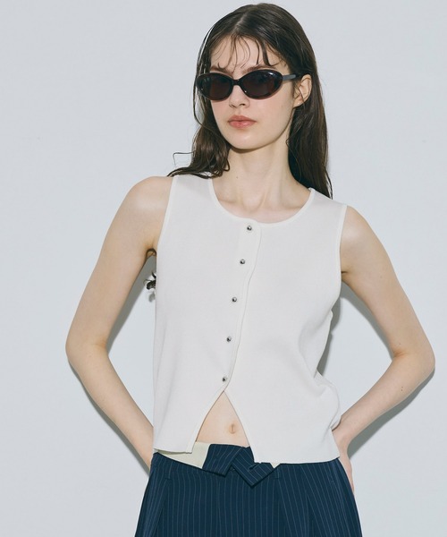 セール】ボタンニットベスト（ベスト）｜coca（coca）（コカ）の