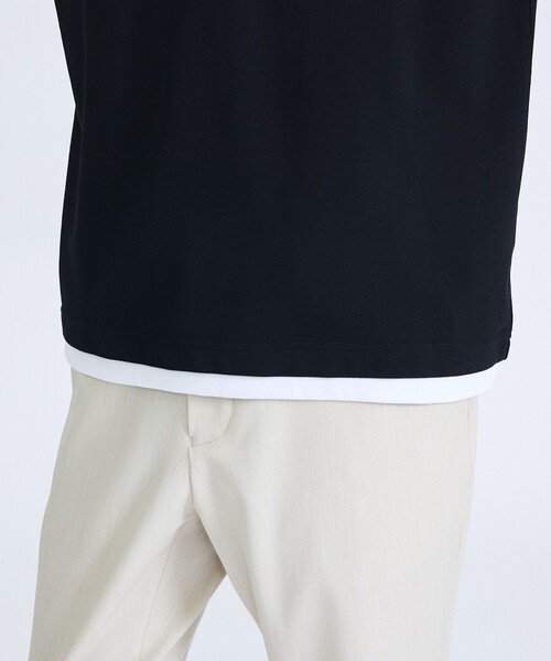 ABAHOUSE(アバハウス)の「キーネック カノコ半袖Tシャツ / フェイクレイヤード(Tシャツ/カットソー・メンズ・グレイッシュブルー/ブラック/ホワイト・46/48)」の8枚目の写真