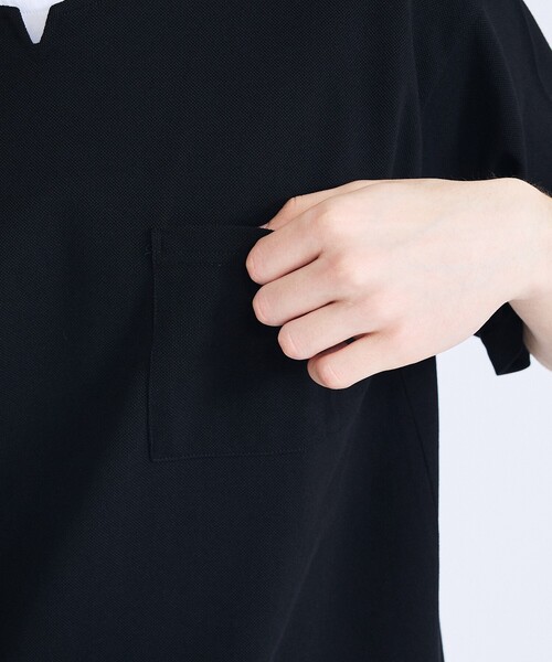 ABAHOUSE(アバハウス)の「キーネック カノコ半袖Tシャツ / フェイクレイヤード(Tシャツ/カットソー・メンズ・グレイッシュブルー/ブラック/ホワイト・46/48)」の9枚目の写真