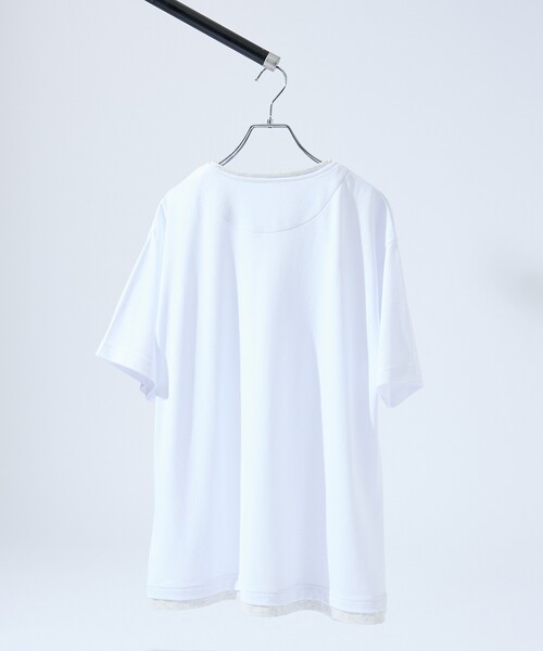 ABAHOUSE(アバハウス)の「キーネック カノコ半袖Tシャツ / フェイクレイヤード(Tシャツ/カットソー・メンズ・グレイッシュブルー/ブラック/ホワイト・46/48)」の17枚目の写真
