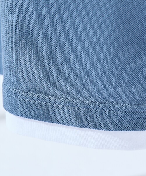 ABAHOUSE(アバハウス)の「キーネック カノコ半袖Tシャツ / フェイクレイヤード(Tシャツ/カットソー・メンズ・グレイッシュブルー/ブラック/ホワイト・46/48)」の21枚目の写真