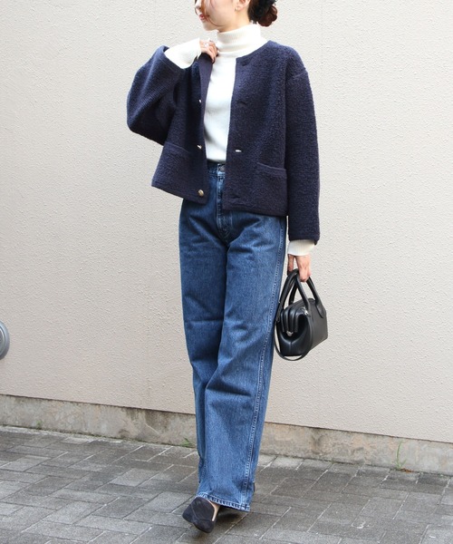 ORCIVAL(オーシバル)の「ORCIVAL/オーシバル ブークレカーディガン BOUCLE CARDIGAN OR-D0127 KBT(カーディガン/ボレロ・レディース・グレー/ネイビー・1)」の3枚目の写真