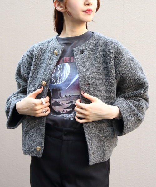 ORCIVAL(オーシバル)の「ORCIVAL/オーシバル ブークレカーディガン BOUCLE CARDIGAN OR-D0127 KBT(カーディガン/ボレロ・レディース・グレー/ネイビー・1)」の8枚目の写真