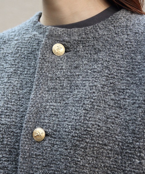 ORCIVAL(オーシバル)の「ORCIVAL/オーシバル ブークレカーディガン BOUCLE CARDIGAN OR-D0127 KBT(カーディガン/ボレロ・レディース・グレー/ネイビー・1)」の5枚目の写真