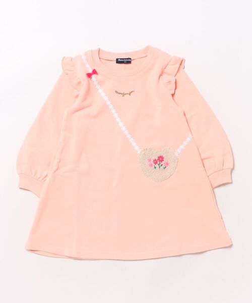 Moujonjon（ムージョンジョン）の「ポシェット付きワンピース（ワンピース・キッズ・ネイビー/ピンク・120/110/100/90/80/140/130）」の2枚目の写真