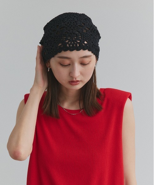 ad thie（アドティエ）の「クロシェ ビーニーハット（ニットキャップ/ビーニー・レディース・ベージュ/ライトグレー/ブラック/アイボリー・FREE）」の15枚目の写真