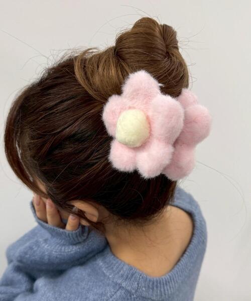 WEGO(ウィゴー)の「●WEGO/Lフラワーファーバンス(その他ヘアアクセサリー・レディース・サックスブルー/ライトピンク・FREE)」の2枚目の写真