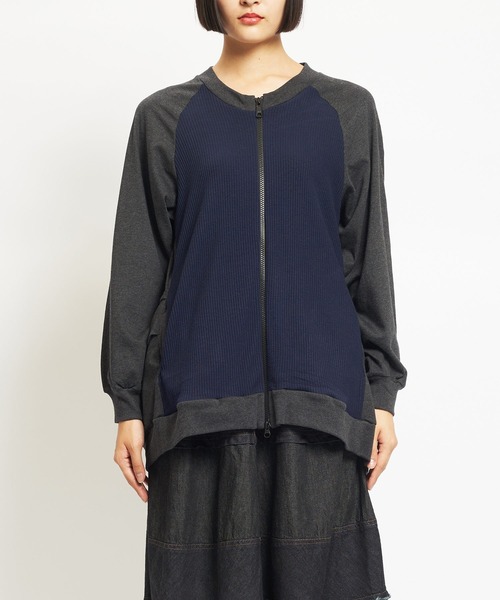 gomme（ゴム）の「コンビネーション　コクーンジャケット（ブルゾン・レディース・ブラック/チャコール/ネイビー・MEDIUM）」の20枚目の写真