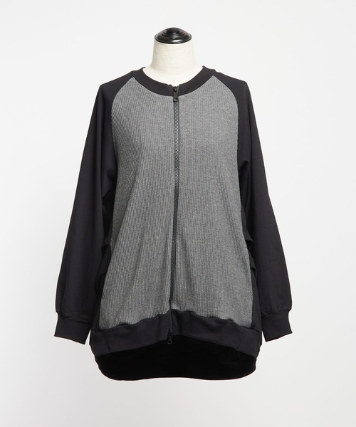 gomme（ゴム）の「コンビネーション　コクーンジャケット（ブルゾン・レディース・ブラック/チャコール/ネイビー・MEDIUM）」の10枚目の写真