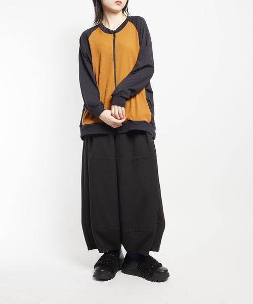 gomme（ゴム）の「コンビネーション　コクーンジャケット（ブルゾン・レディース・ブラック/チャコール/ネイビー・MEDIUM）」の8枚目の写真