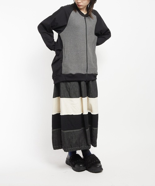 gomme（ゴム）の「コンビネーション　コクーンジャケット（ブルゾン・レディース・ブラック/チャコール/ネイビー・MEDIUM）」の15枚目の写真