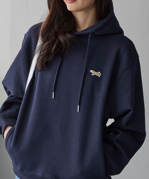 PENNEYS（ぺニーズ）の「PENNEYS/ペニーズ 別注 THE FOX ロゴ ワンポイント刺繍 オーバーサイズシームポケットプルオーバーパーカー（パーカー・レディース・ナチュラル/ライトグレー/ワイン/ブラウン系/ブラック/ネイビー・S/L/M）」の5枚目の写真