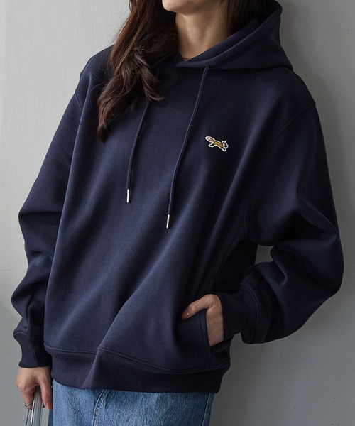 PENNEYS（ぺニーズ）の「PENNEYS/ペニーズ 別注 THE FOX ロゴ ワンポイント刺繍 オーバーサイズシームポケットプルオーバーパーカー（パーカー・レディース・ナチュラル/ライトグレー/ワイン/ブラウン系/ブラック/ネイビー・S/L/M）」の19枚目の写真